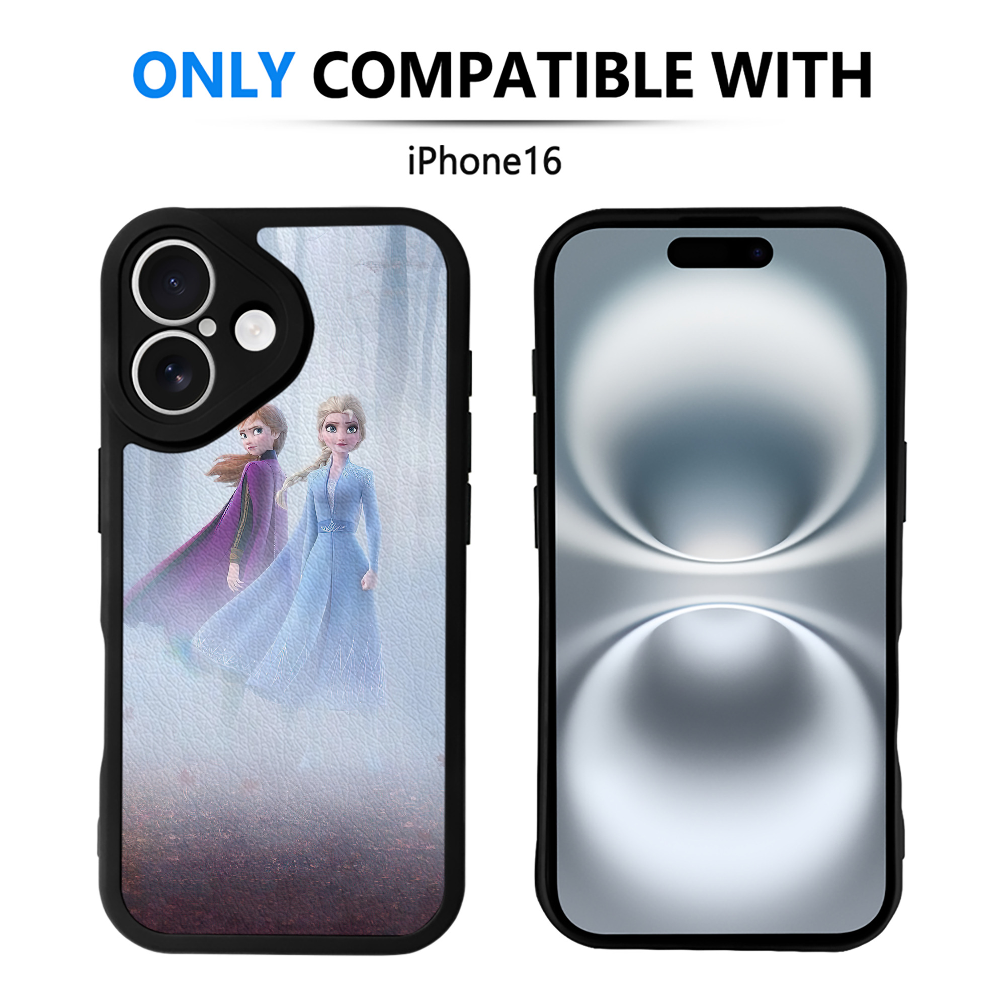 （画像用） アナと雪の女王 アンナ エルサ Frozen Anna Elsa 【iPhone 16シリーズ対応】シリコンスマホケース（レザー調） 材質：シリコン